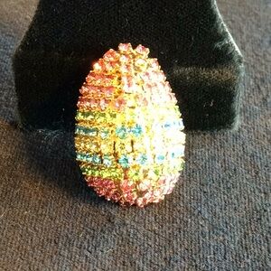 Austrian Crystal Easter Egg Brooch